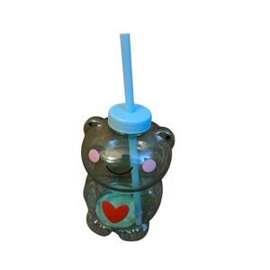 New Bear shaped Drinking Cup with Straw 21.9 fl oz SET OF 5 CUPS